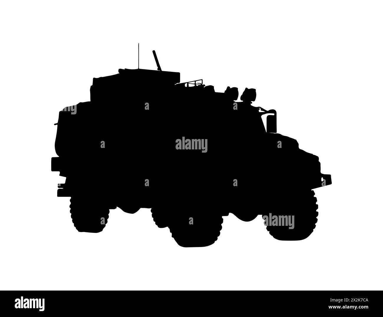 Military truck silhouette vector art Stock Vector