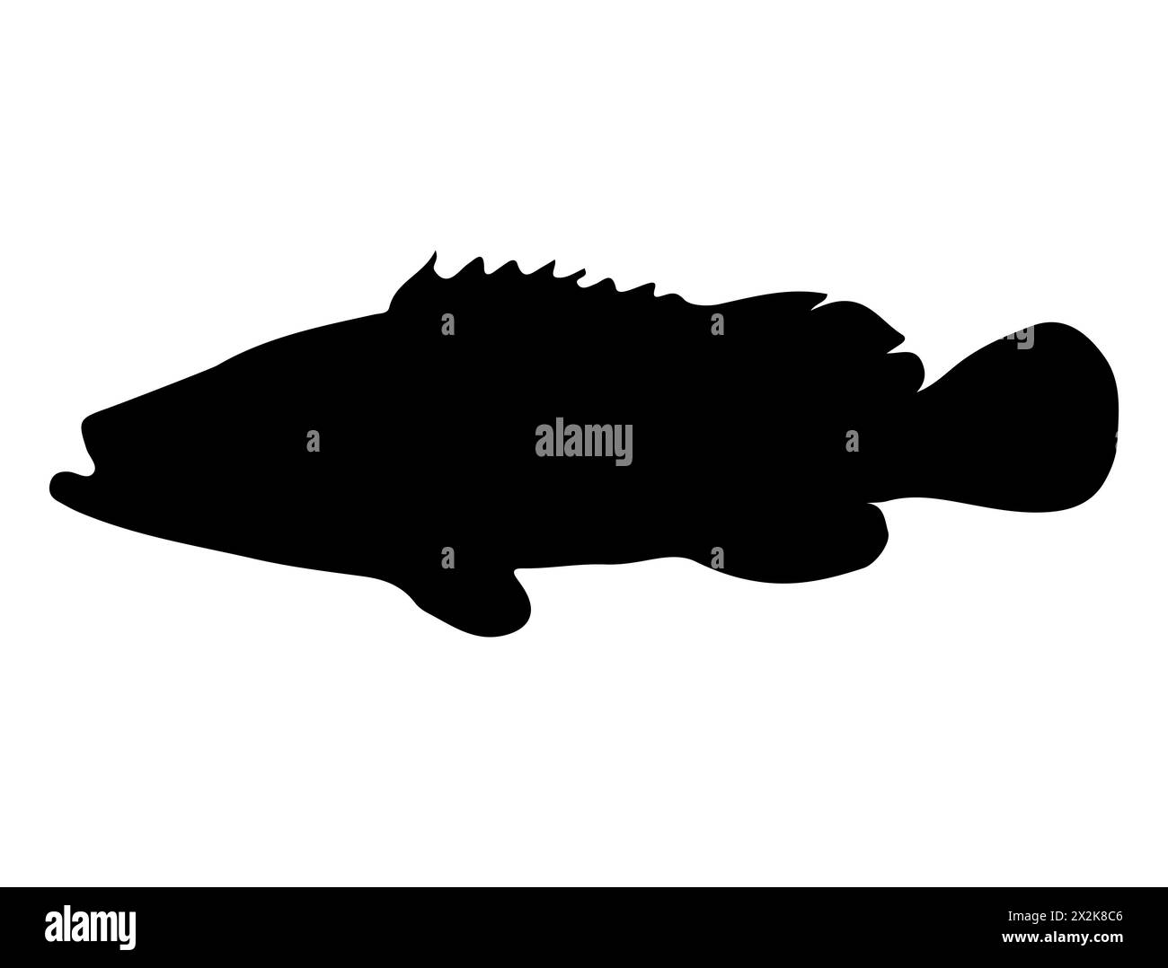 Tilapia fish silhouette vector art Stock Vector