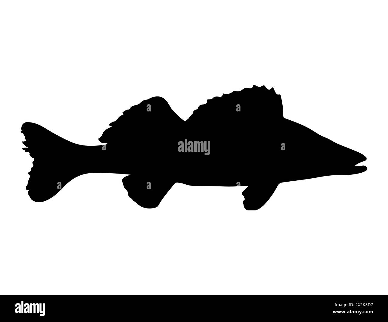 Walleye fish silhouette vector art Stock Vector