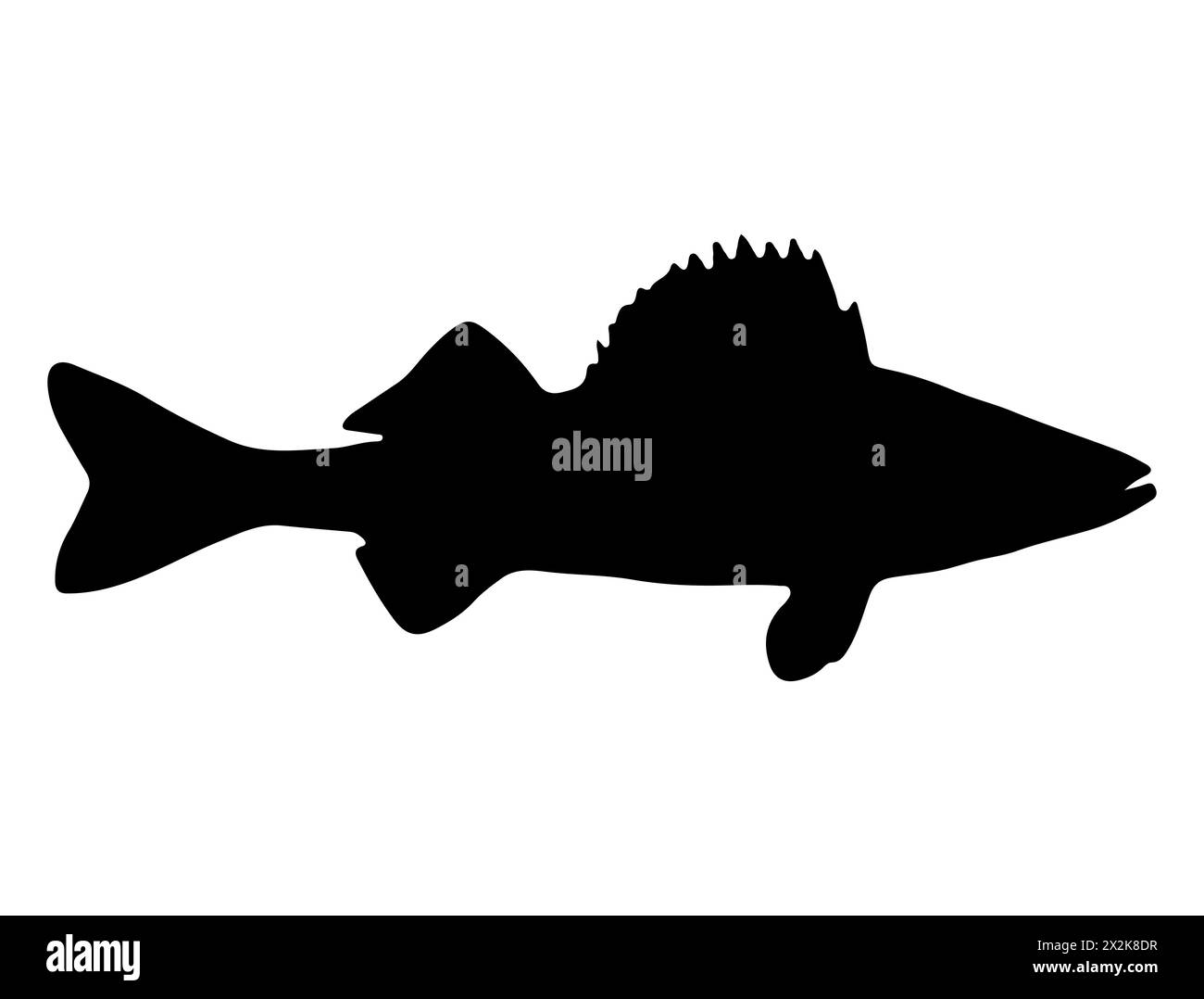 Walleye fish silhouette vector art Stock Vector