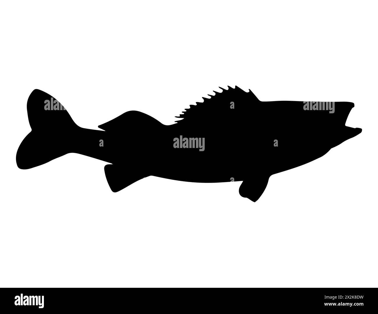 Walleye fish silhouette vector art Stock Vector