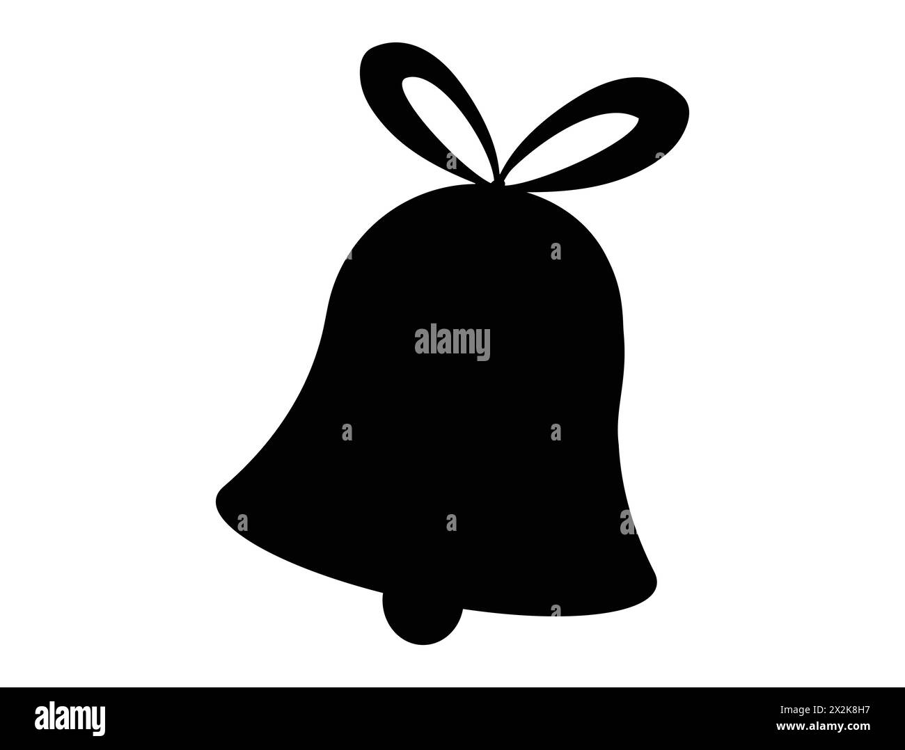 Christmas bell silhouette vector art Stock Vector
