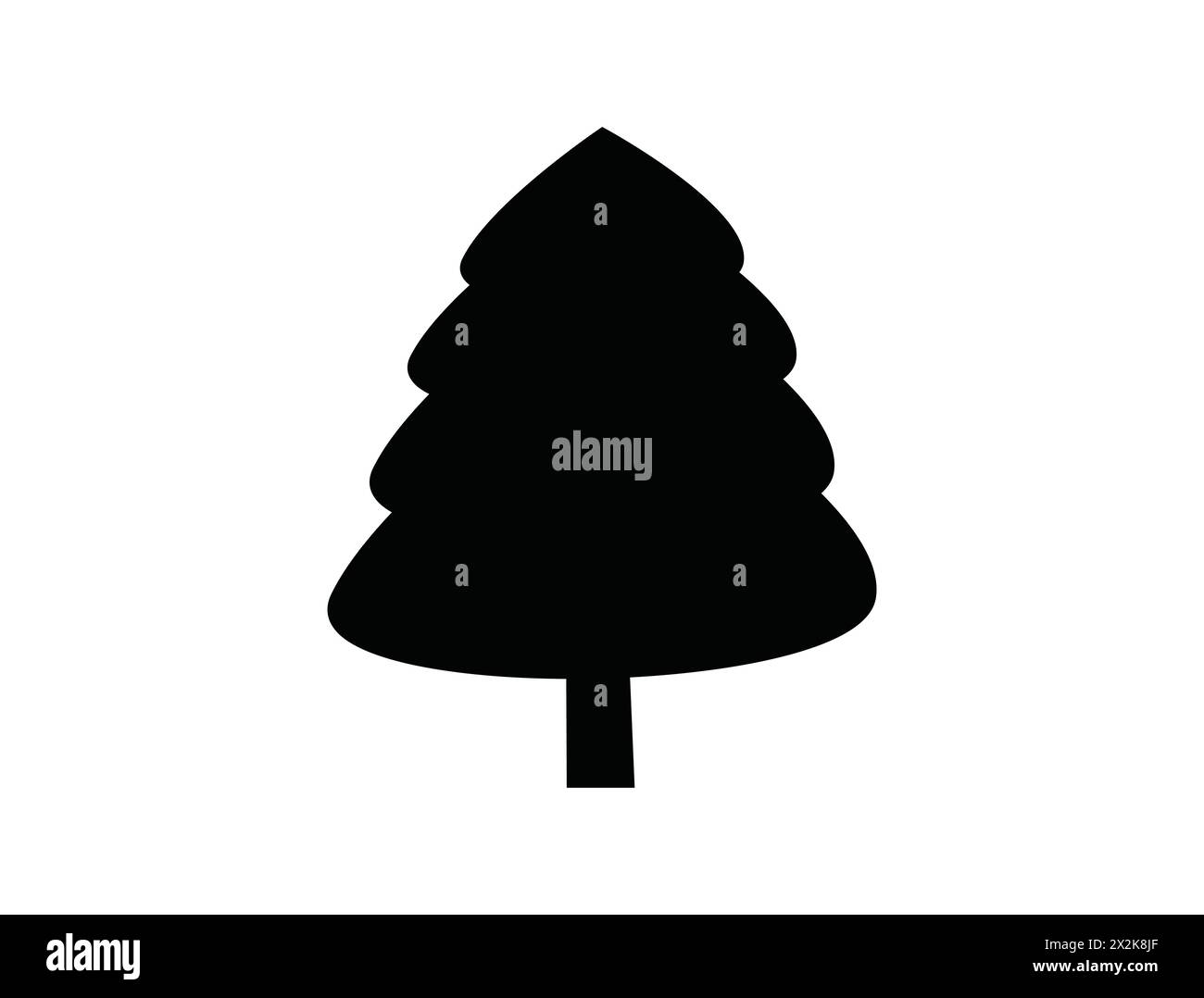 Christmas tree silhouette vector art Stock Vector
