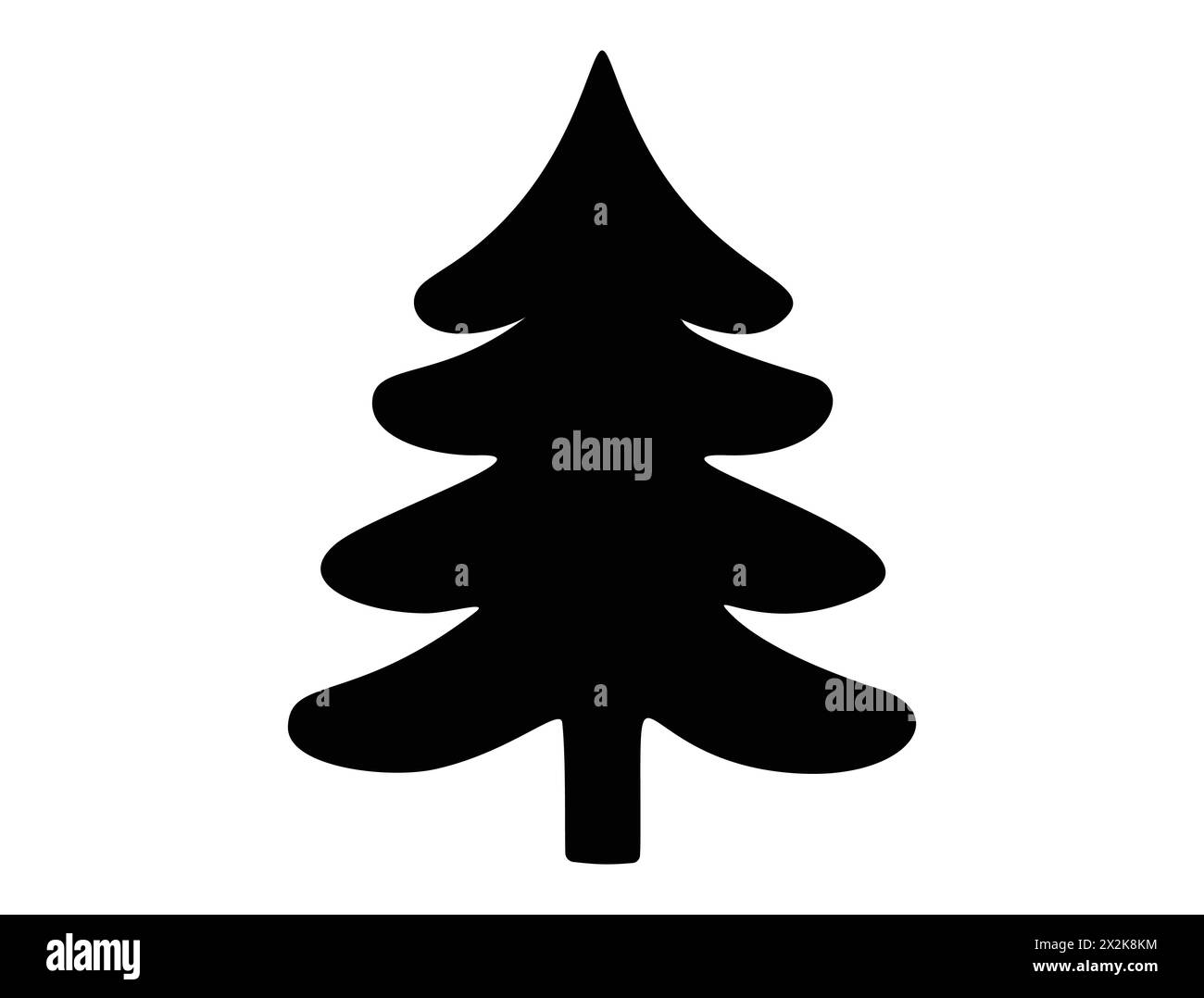 Christmas tree silhouette vector art Stock Vector