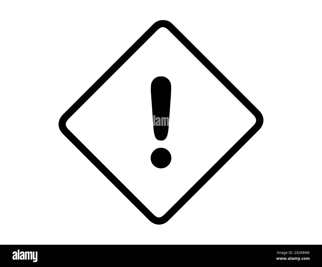 Caution road sign silhouette vector art Stock Vector