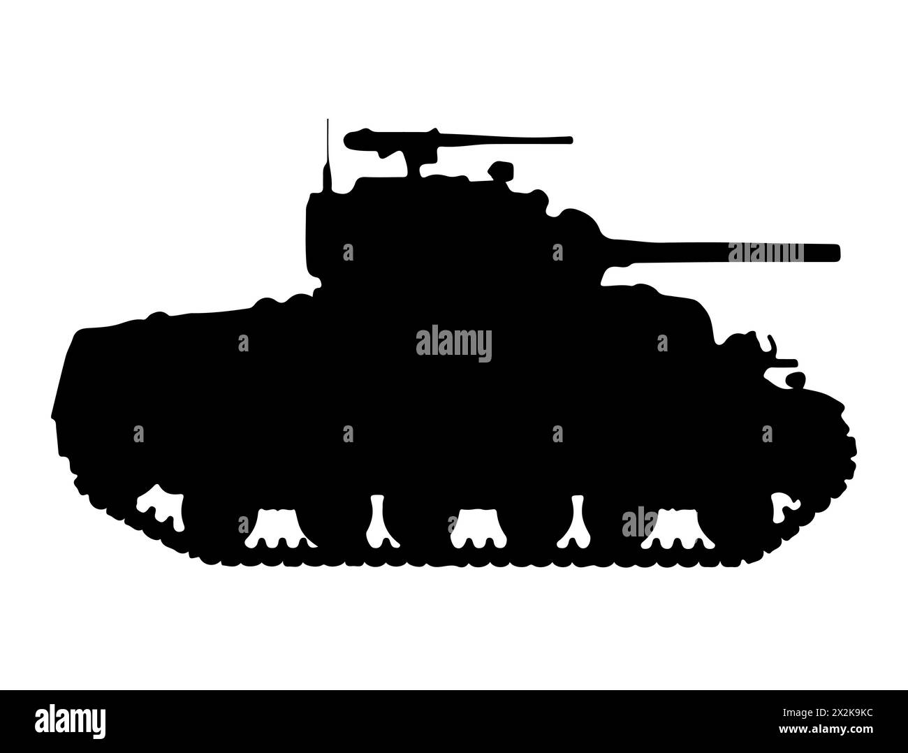 Military tank silhouette vector art Stock Vector