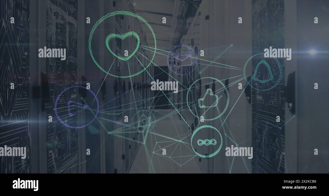 Animation network connections digital screen hi-res stock photography ...