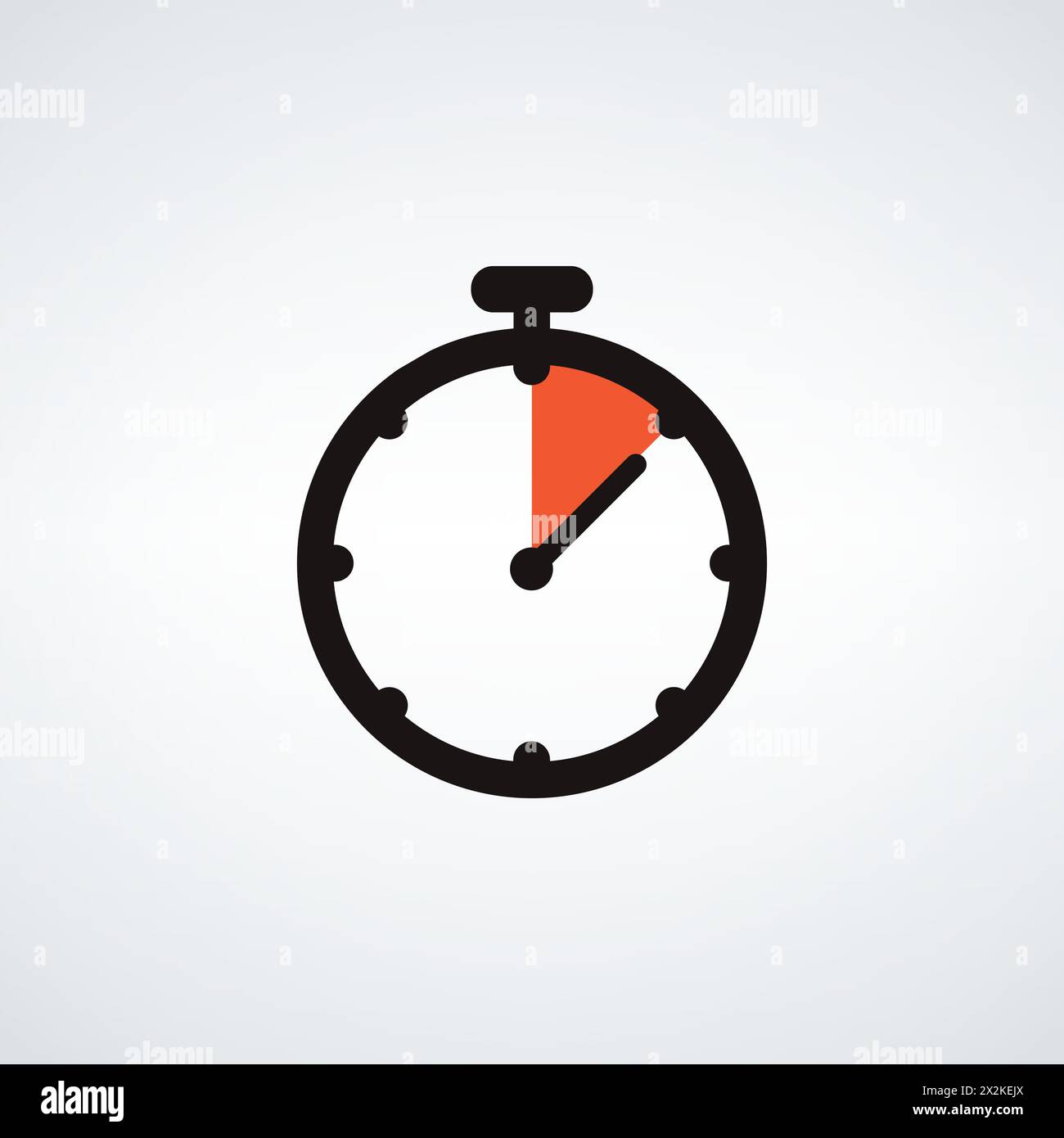 Stopwatch or timer icon, 5 seconds. Chronometer, deadline time interval sign. Time measurement Stock vector illustration isolated on white background. Stock Vector