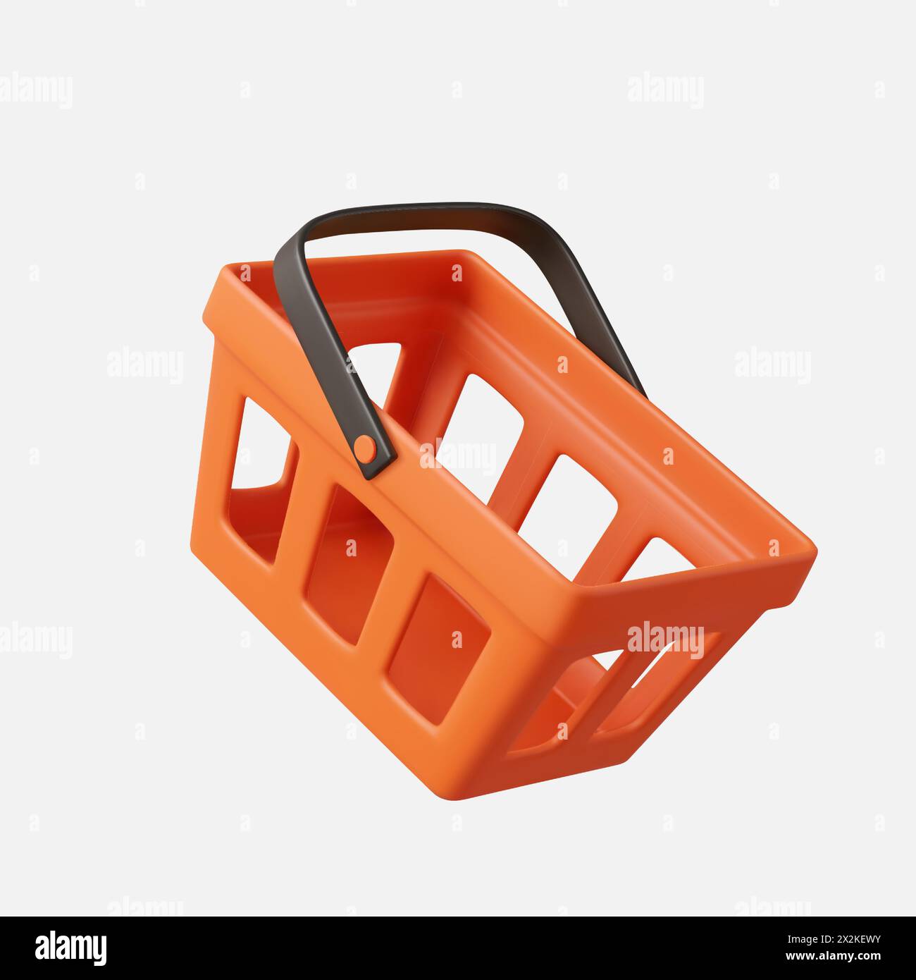 3d realistic shopping cart. Empty shopping basket. 3D Rendering. Vector