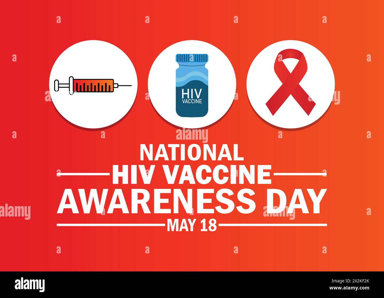 National HIV Vaccine Awareness Day wallpaper with shapes and typography, banner, card, poster, template. May 18. National HIV Vaccine Awareness Day Stock Vector