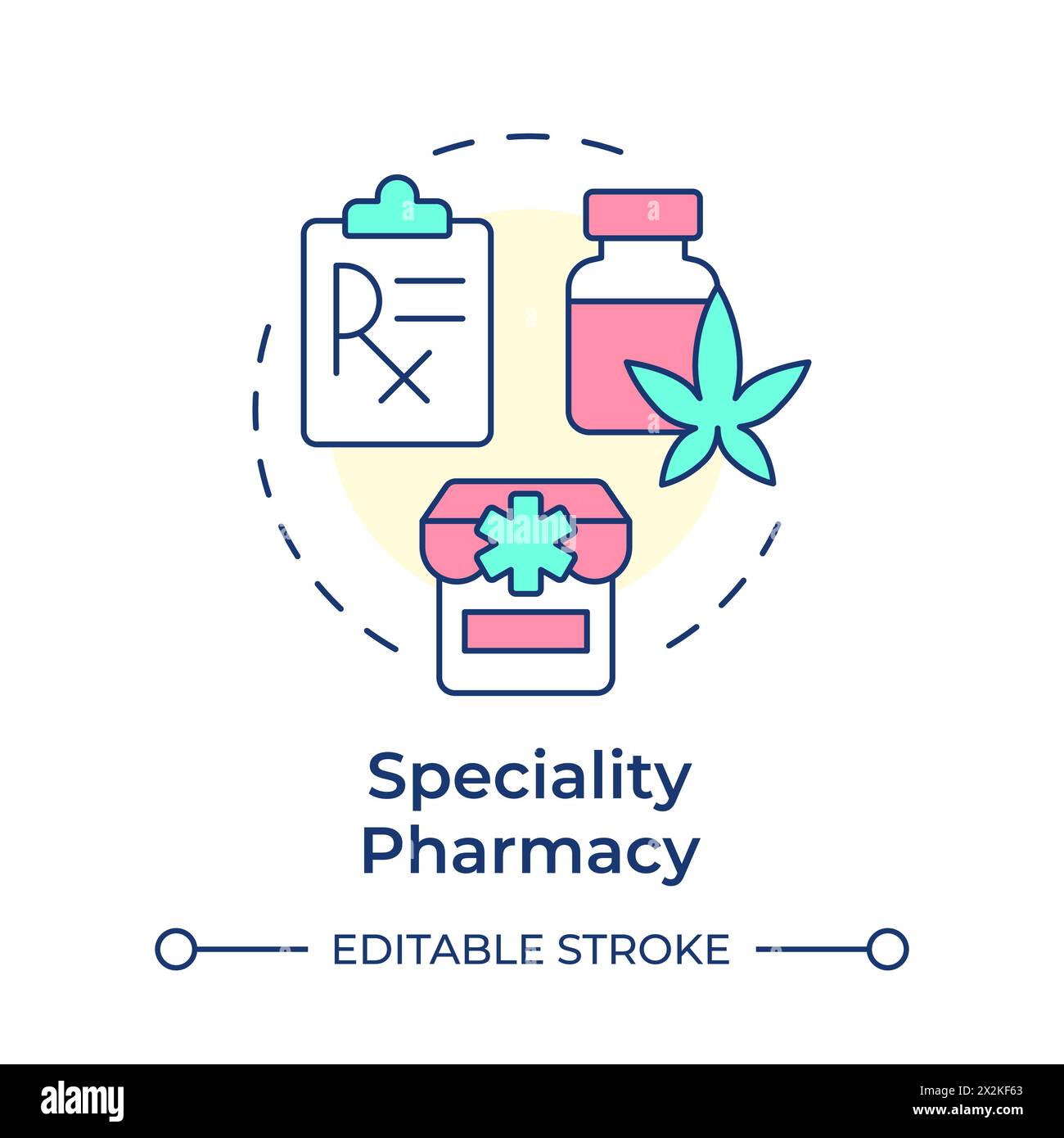 Speciality pharmacy multi color concept icon Stock Vector