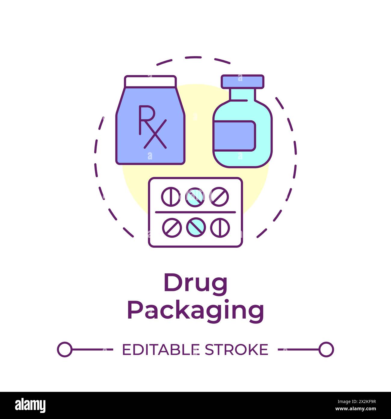 Drup packaging multi color concept icon Stock Vector