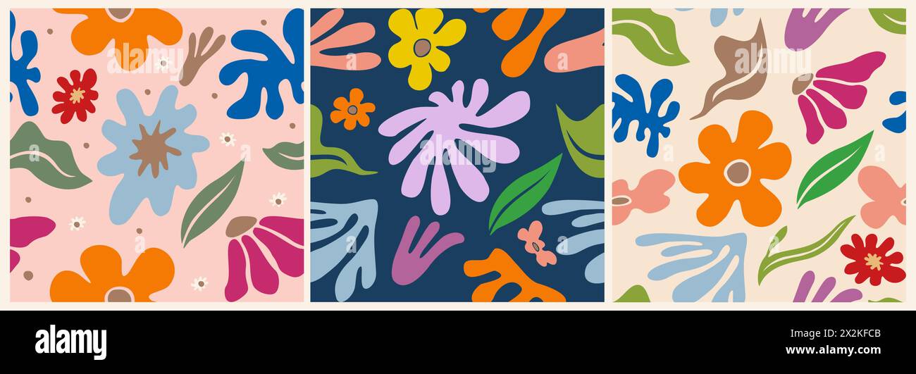 Seamless texture flowers endless Stock Vector Images - Alamy