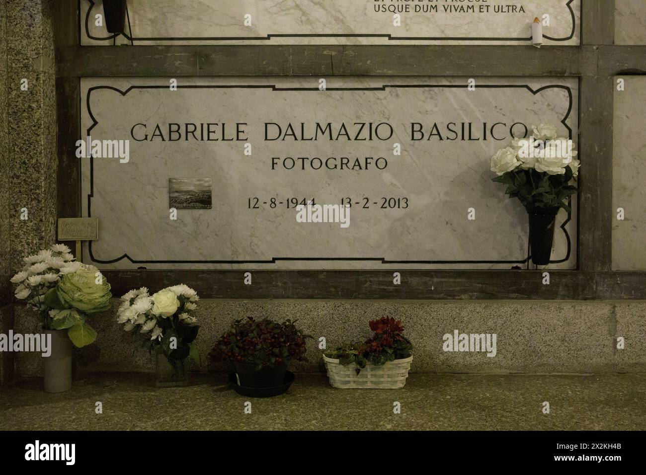 Milan, Italy, 29 December 2020. The grave of the Italian photographer Gabriele Basilico (Dalmazio Gabriele Basilico, 1944 - 2013), in the crypt of the Famedio of the Monumental Cemetery of Milan. ©Isabella De Maddalena/opale.photo Stock Photo