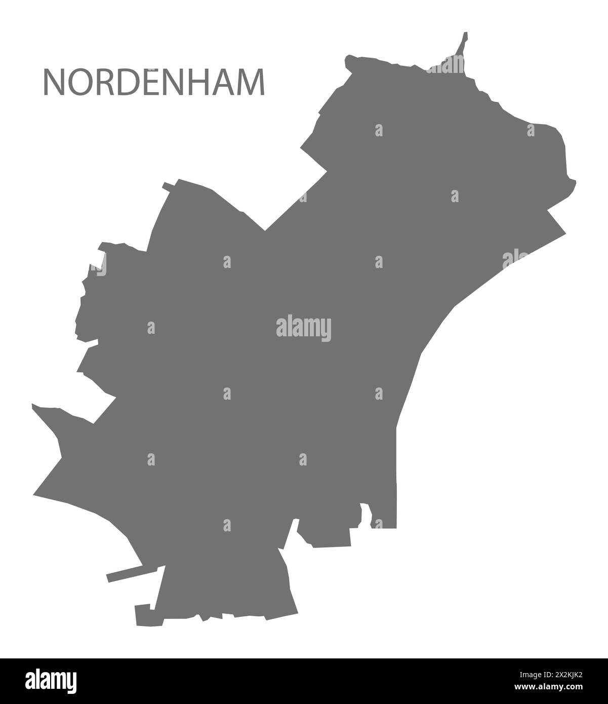 Nordenham German city map grey illustration silhouette shape Stock Vector