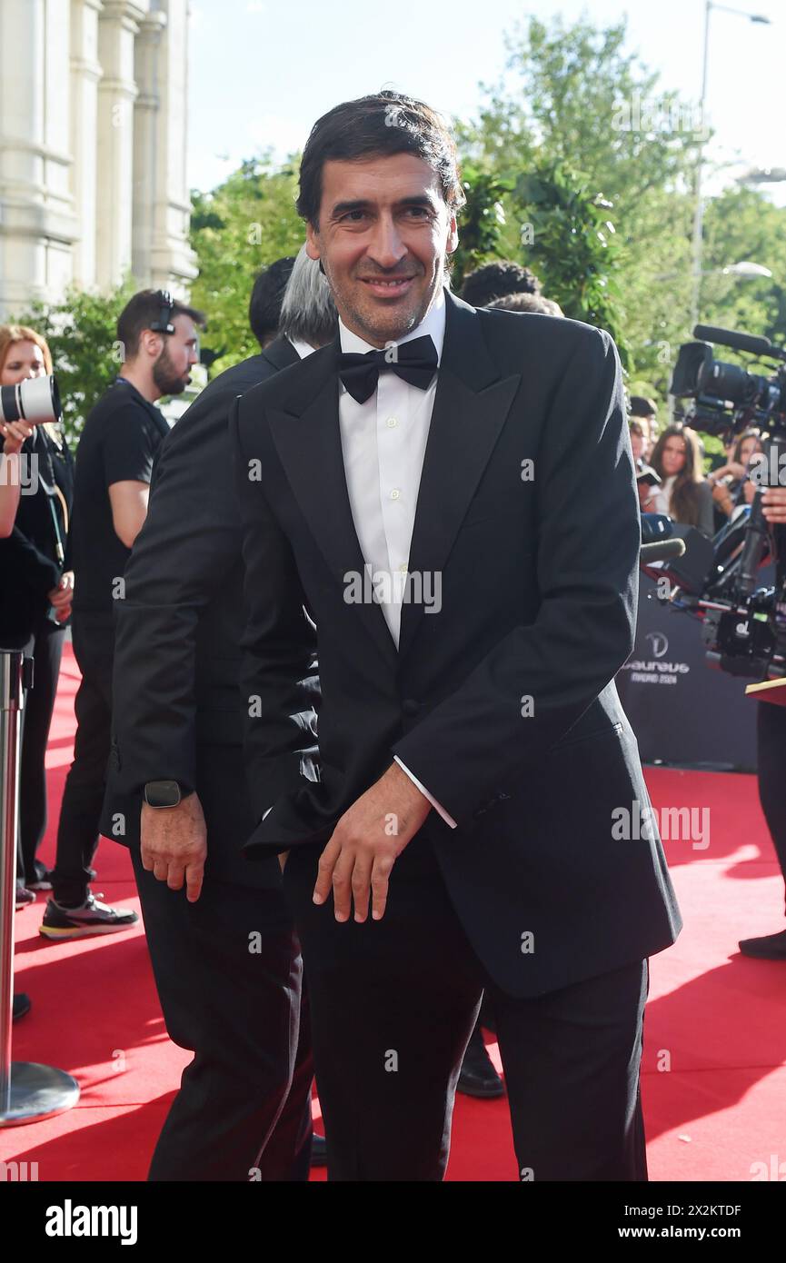 Madrid, Spain. 22nd Apr, 2024. Spain's football player Raul Gonzalez Blanco arrives at the 2024 Laureus World Sports Awards in Madrid, Spain, April 22, 2024. Credit: Gustavo Valiente/Xinhua/Alamy Live News Stock Photo