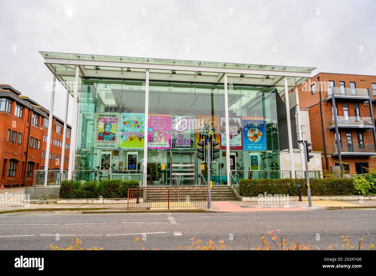 The Capitol is a multi-arts community venue with cinema, theatre stage, gallery and bar on North Street in Horsham, West Sussex, England. Stock Photo