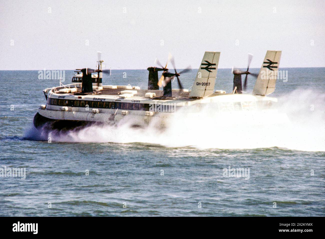 A hovercraft in the English Channel in 1976 Stock Photo
