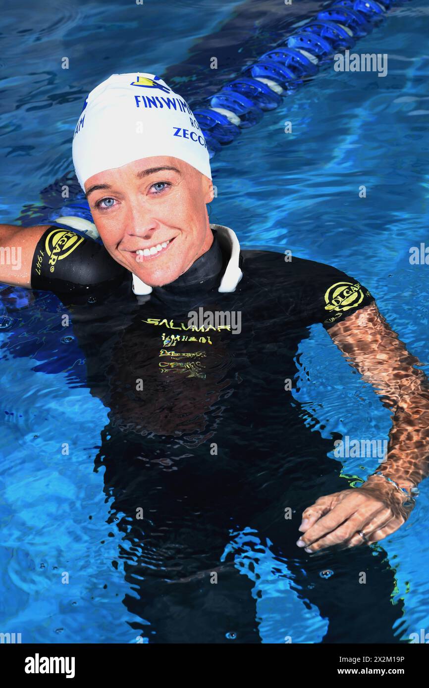 Italy, Rome,  Alessia Zecchini Italian freediver, world record holder in six disciplines of freediving. She is currently the 'deepest woman in the wor Stock Photo