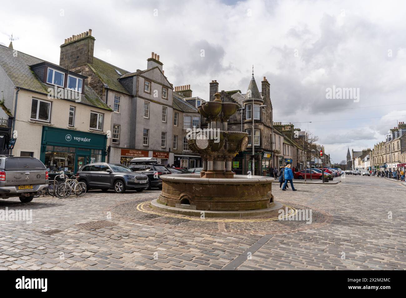 St Andrews, Scotland, UK. Street scene in the quaint Scottish city. Stock Photo
