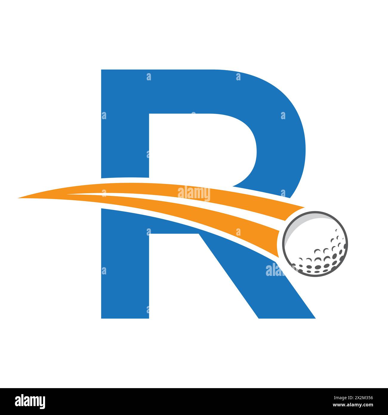 Golf Logo On Letter R Concept With Moving Golf ball Symbol. Hockey Sign ...
