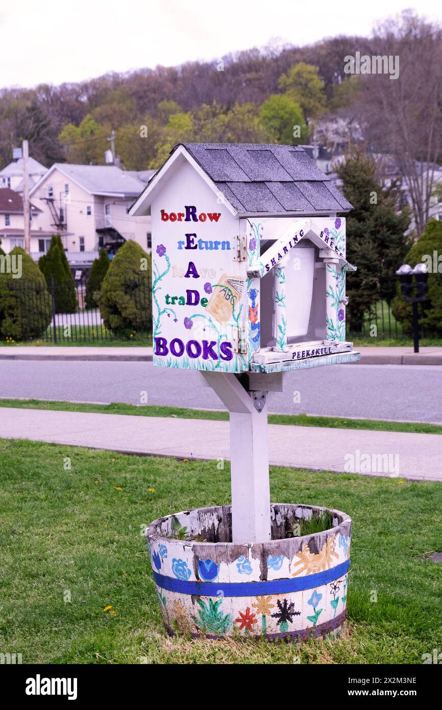 The Little Free Library in Peekskill where one can take, leave or