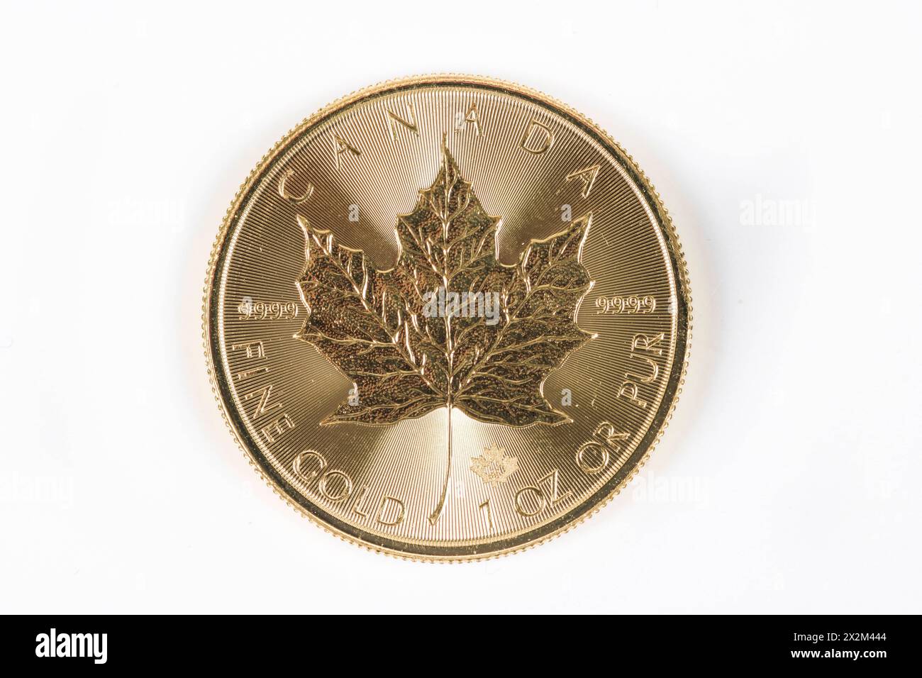 Maple Leaf - Goldmünze *** Maple Leaf gold coin Stock Photo