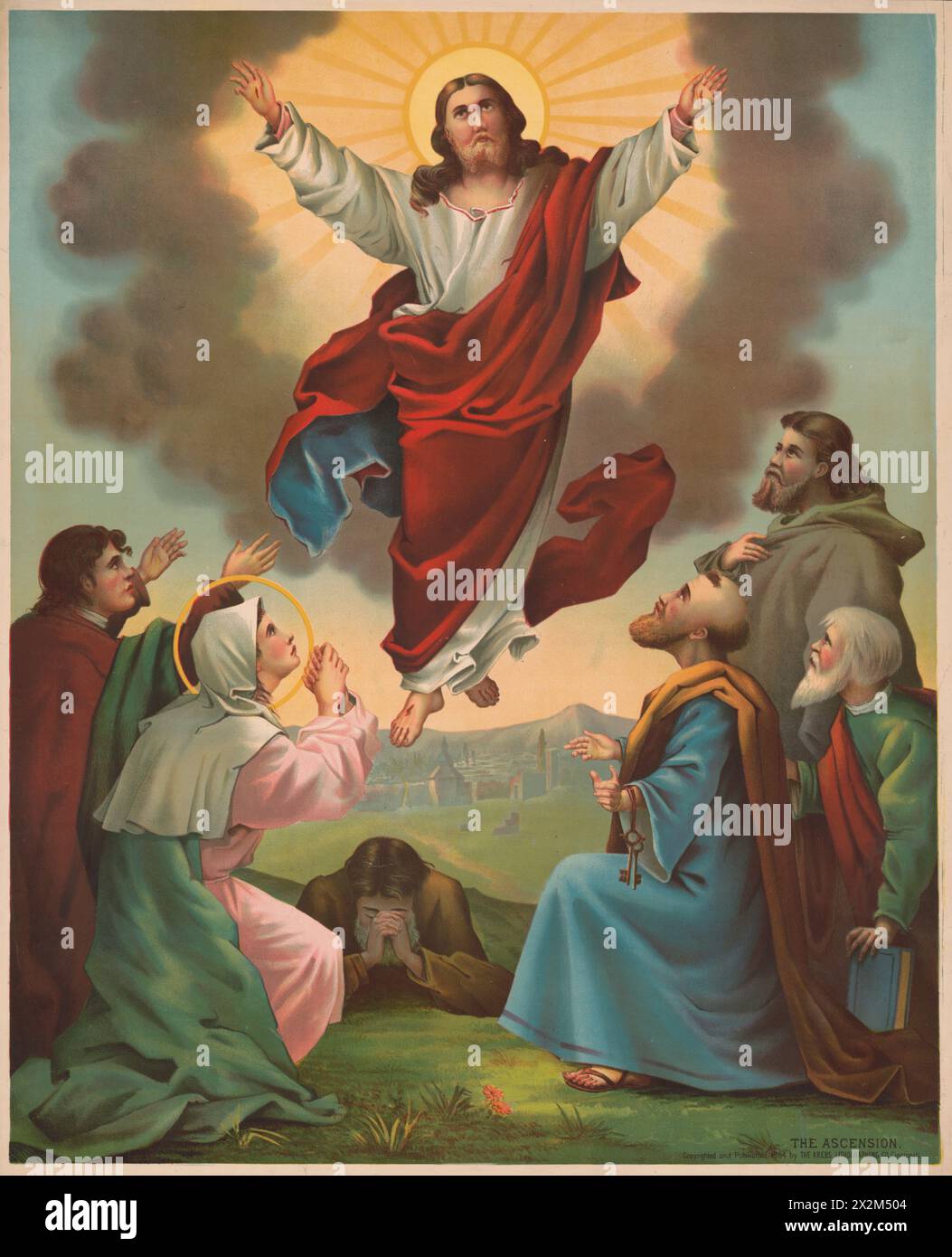 The ascension - Jesus Christ - American illustration - Cincinnati 1884 Stock Photo