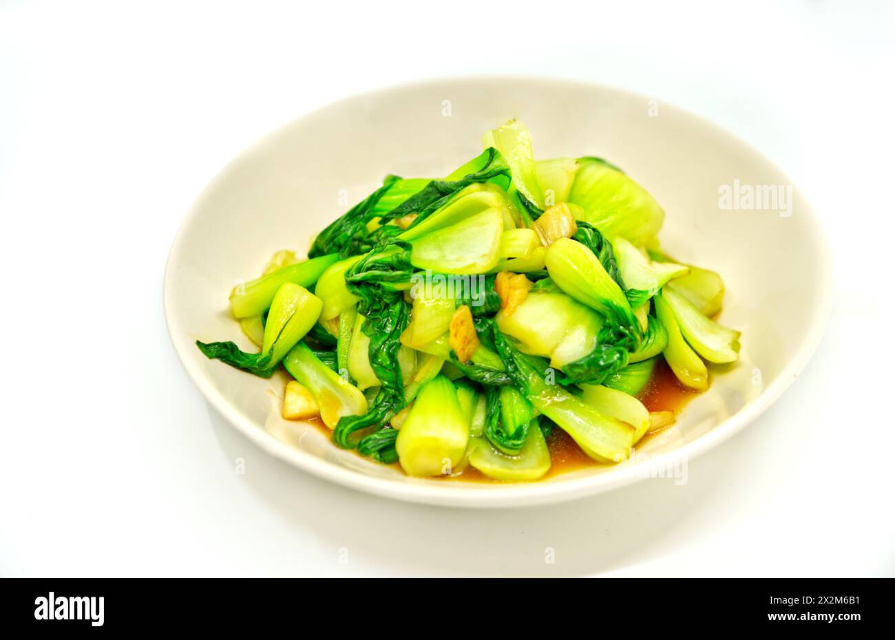 Vegetable food menu, stirfried Bok Choy vegetable with oyster sauce