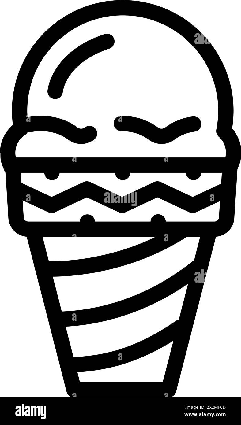 ice cream fast food line icon vector illustration Stock Vector Image ...