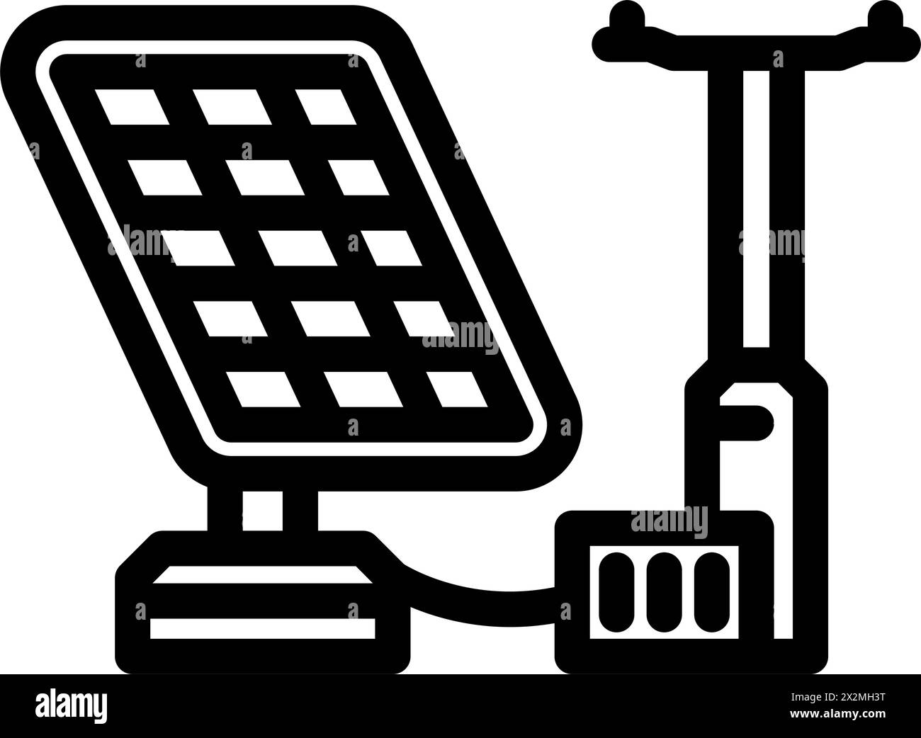 grid integration solar panel line icon vector illustration Stock Vector ...