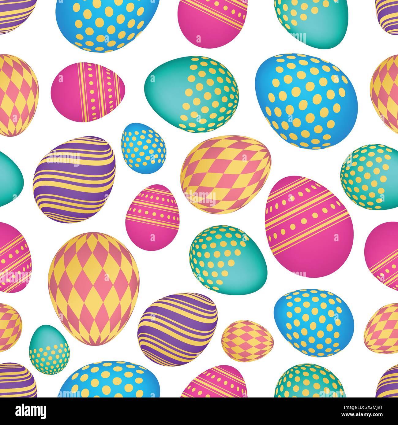 Seamless pattern with colorful Easter eggs. Vector illustration Stock ...