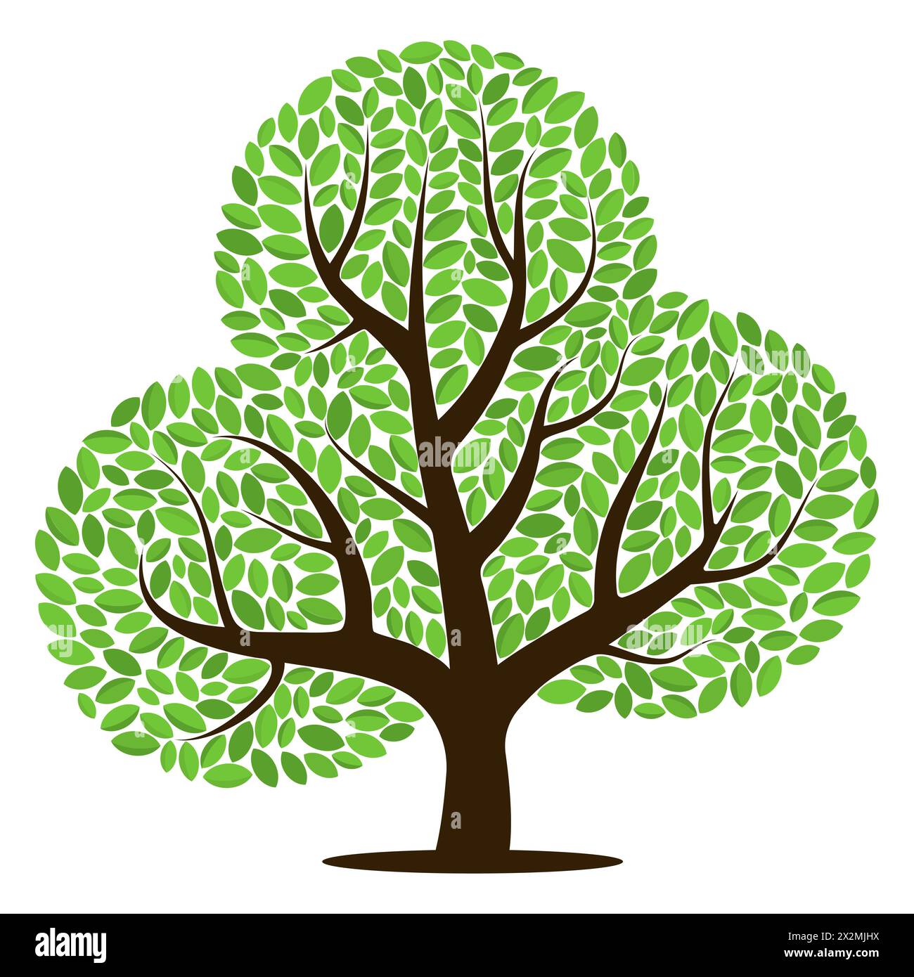 Vector tree with green leaves isolated on a white background Stock ...