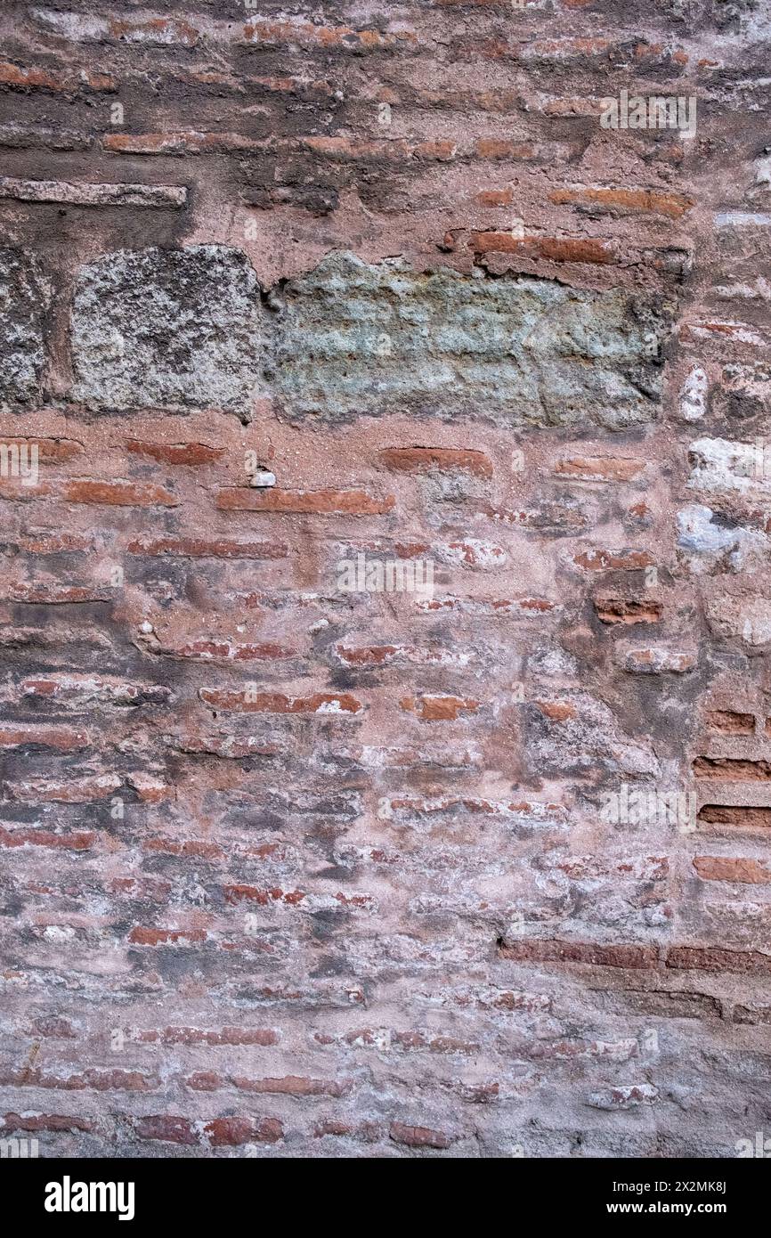 The red brick wall of the Great Mosque of Saint Sophia, originally a Christian basilica and the most important monument of Byzantine architecture, in Stock Photo