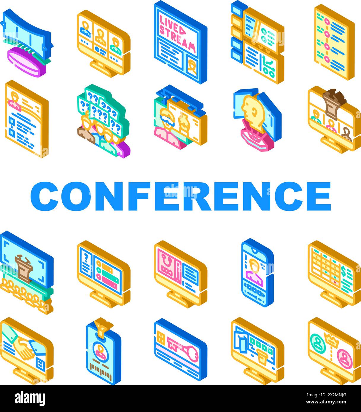 Virtual event conference convention Cut Out Stock Images & Pictures - Alamy