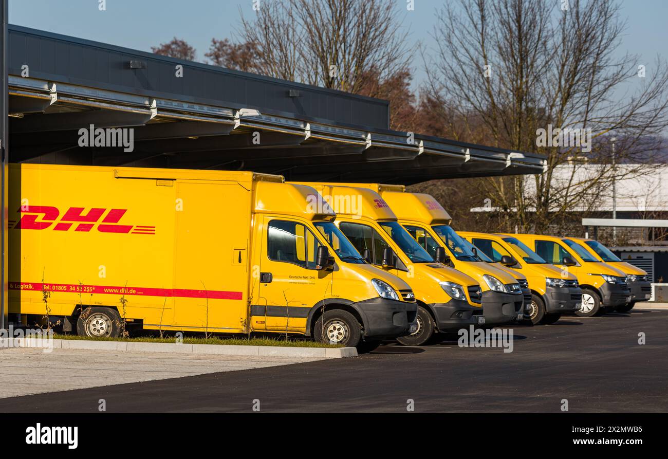 Das Briefzentrum der Deutschen Post in Laufenburg in Süddeutschland. (Laufenburg, Deutschland, 13.02.2022) Stock Photo