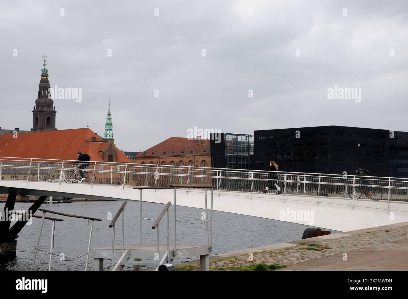 Copenhagen, Denmark /23 April 2024/. View of the black diamant library in daihs  det sorte diamenet library location in  danish capital  in Copenhgen.   (Photo.Francis Joseph Dean/Dean Pictures) Stock Photo