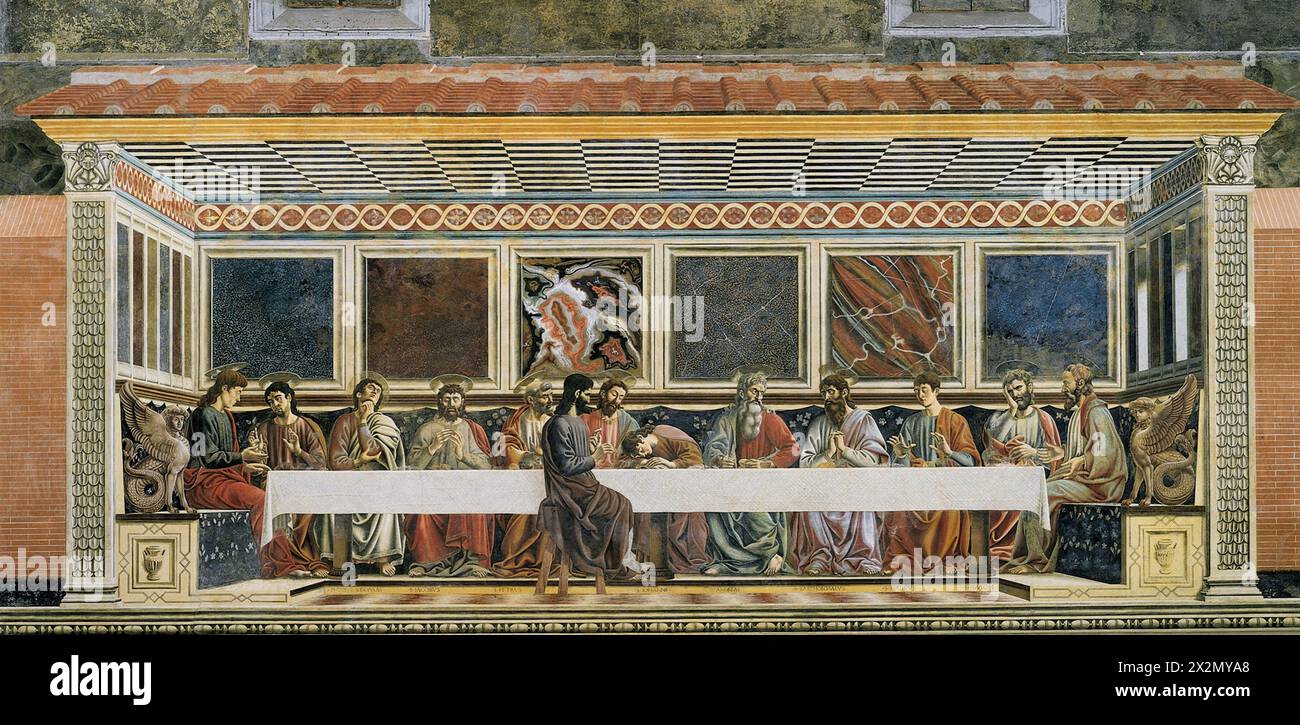Last Supper  Andrea del Castagno  1450 Stock Photo