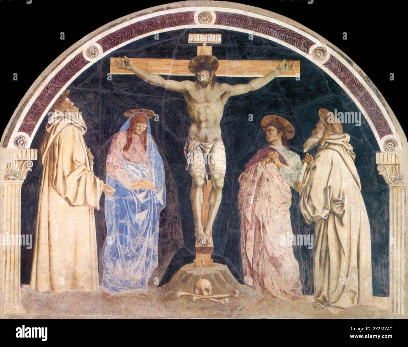 Santa Maria degli Angeli Crucifixion (c. 1455) by Andrea del Castagno Stock Photo