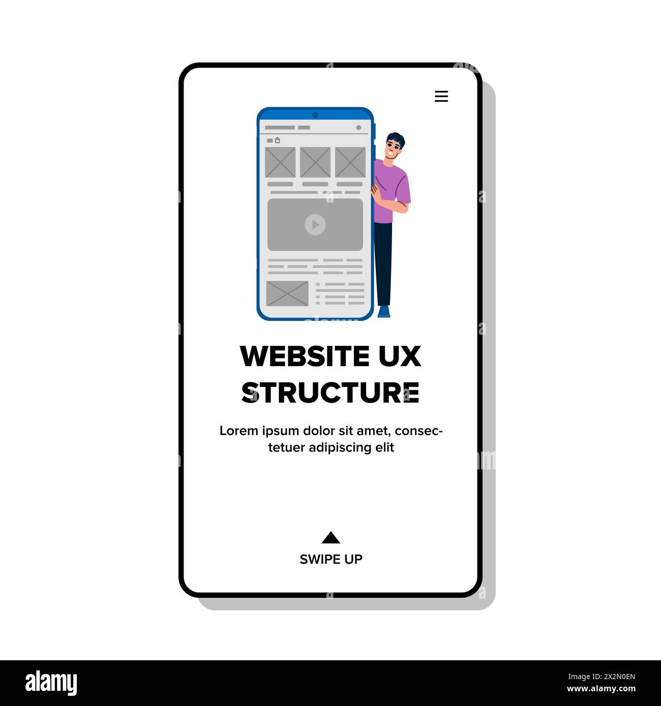 wireframe website ux structure vector Stock Vector Image & Art - Alamy