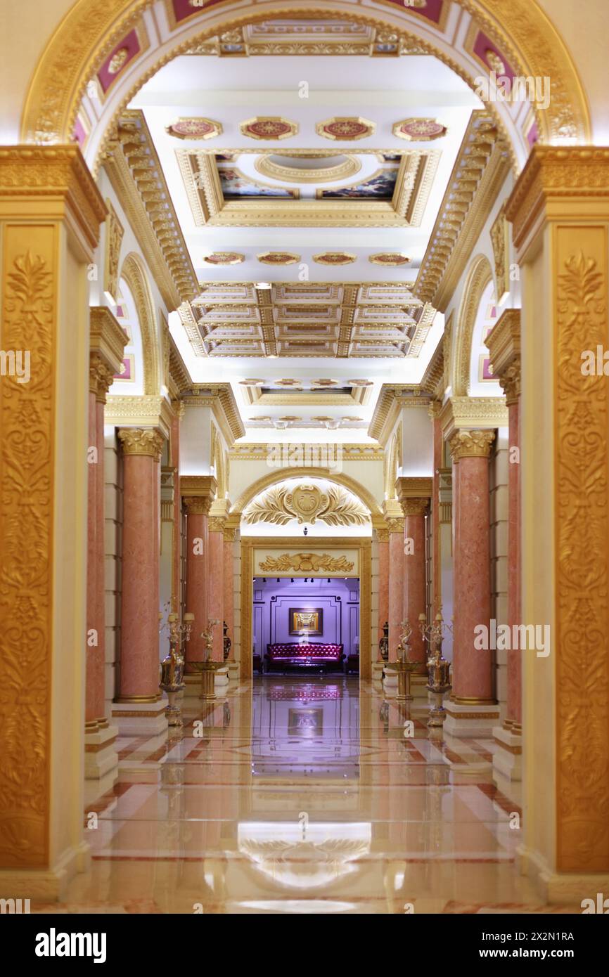 FOSHAN - NOVEMBER 21: Room with columns in classic style in Louvre furniture trade center on November 21, 2011 in Foshan near Guangzhou, China. Louvre Stock Photo