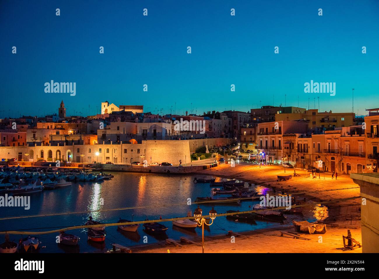 Panoramic View Of Bisceglie Old Town And Seafront In Puglia Stock Photo Panoramic View Of Bisceglie Old Town And Seafront In Puglia Stock Photo