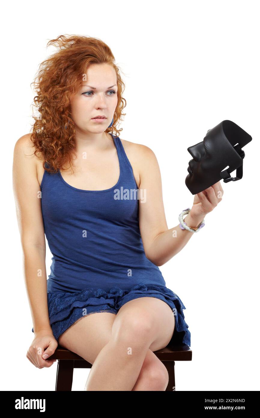 Woman in red top looks hi-res stock photography and images - Alamy