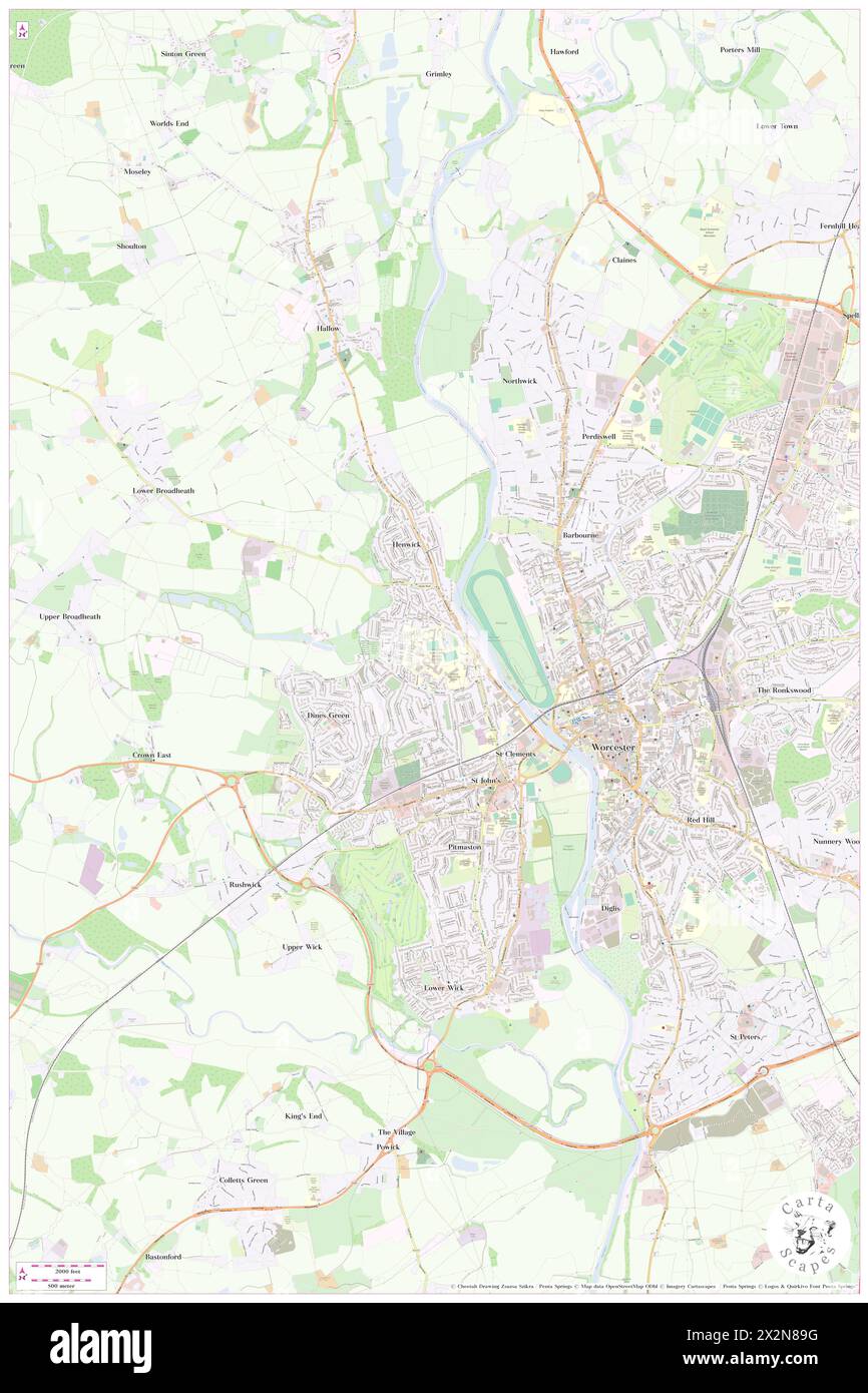 Worcestershire worcester england map hi-res stock photography and ...