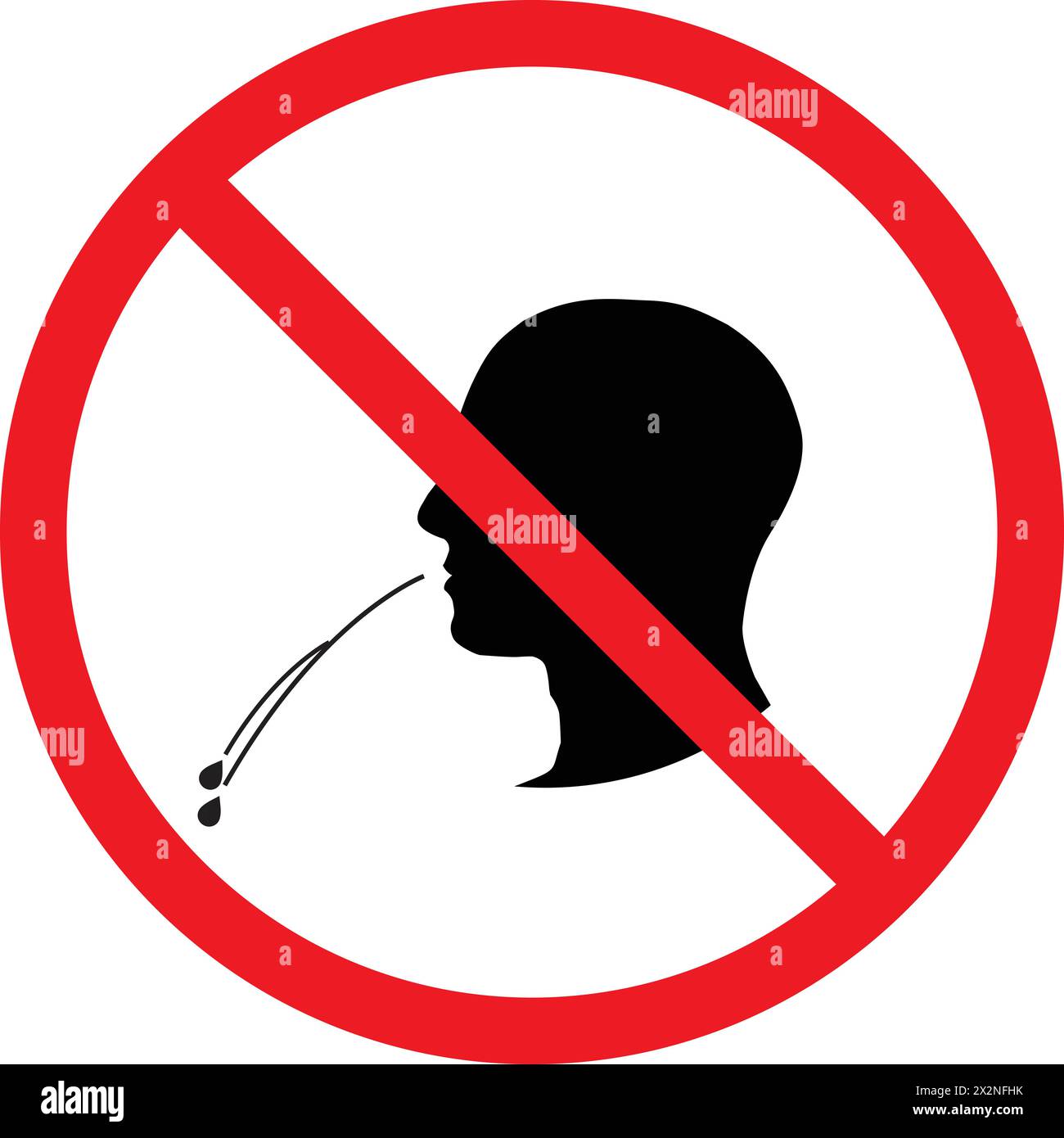 No Spitting icon board vector | No Spitting sign | Do Not Spit Here ...