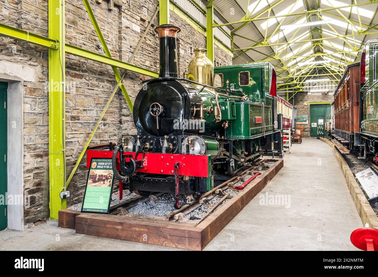 The image is of the interior of the railway museum at the coastal resort town of Port Erin on the southwestern tip of the Isle of Man Stock Photo