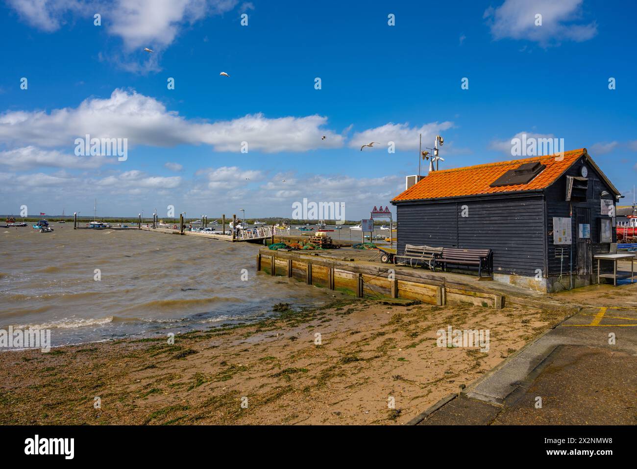 High spring tide at West Mersea, Mersea Island Essex Stock Photo