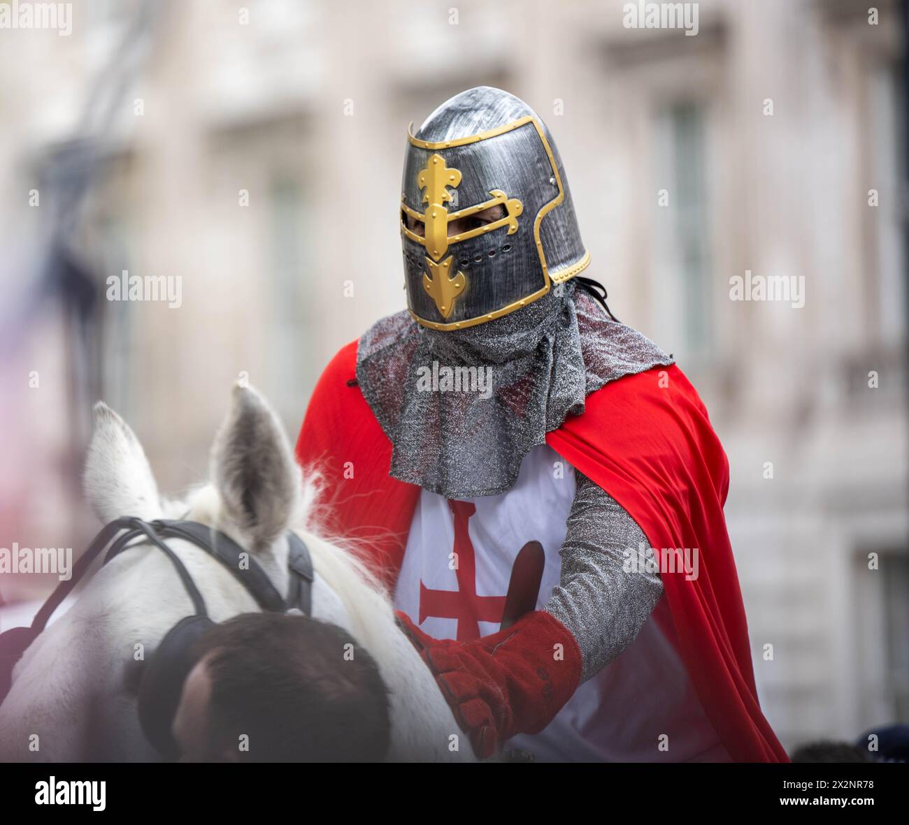 London, UK. 23rd Apr, 2024. Right wing protests in Whitehall London on St Georges Day, amid a large police presence Credit: Ian Davidson/Alamy Live News Stock Photo