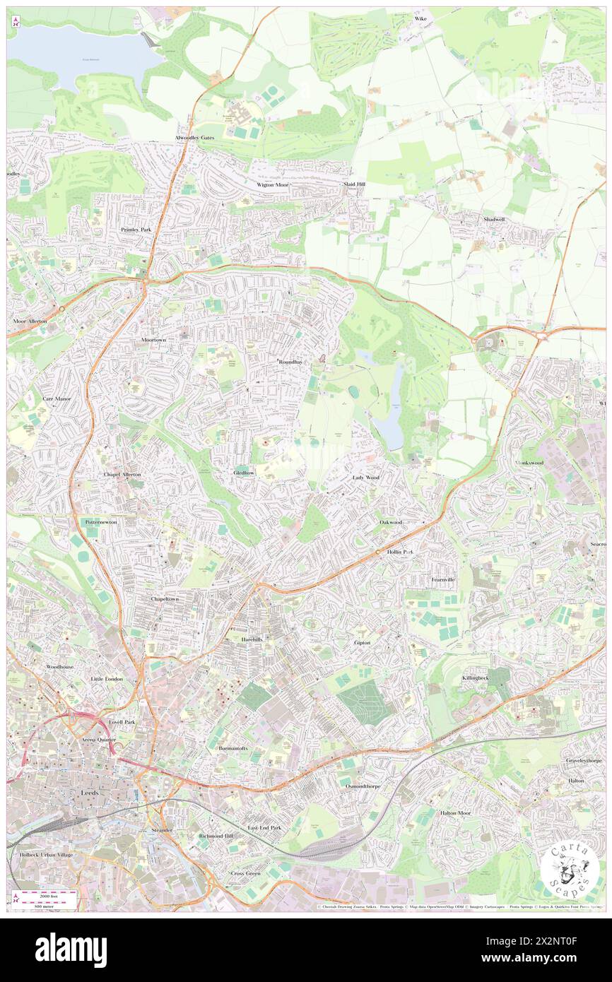Roundhay, City and Borough of Leeds, GB, United Kingdom, England, N 53 49' 49'', S 1 30' 26'', map, Cartascapes Map published in 2024. Explore Cartascapes, a map revealing Earth's diverse landscapes, cultures, and ecosystems. Journey through time and space, discovering the interconnectedness of our planet's past, present, and future. Stock Photo