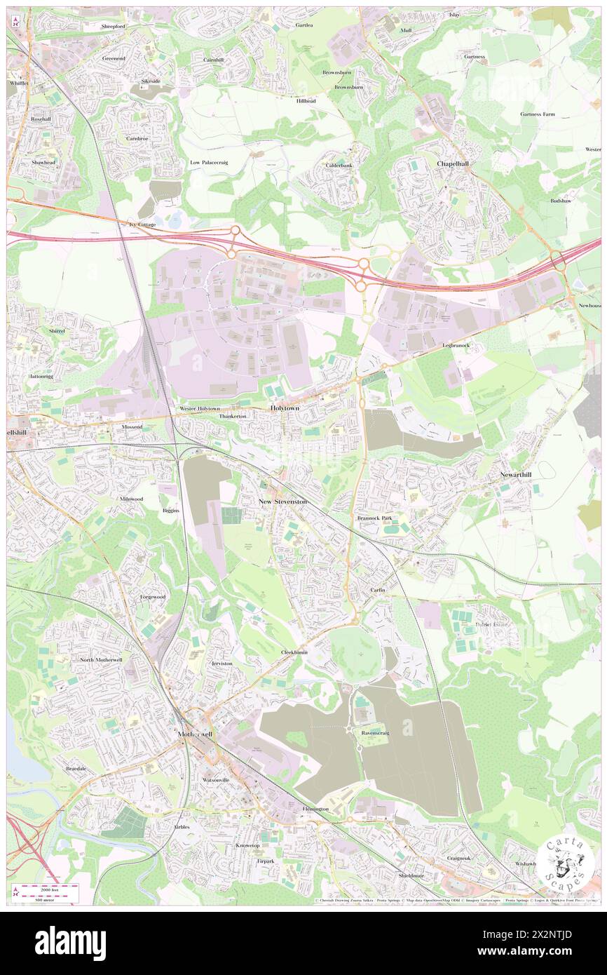 New Stevenston, North Lanarkshire, GB, United Kingdom, Scotland, N 55 49' 0'', S 3 58' 24'', map, Cartascapes Map published in 2024. Explore Cartascapes, a map revealing Earth's diverse landscapes, cultures, and ecosystems. Journey through time and space, discovering the interconnectedness of our planet's past, present, and future. Stock Photo